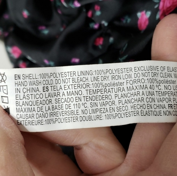 NEW Forever 21 Woven Floral Pink Black Lace Up Bodice Spring Summer Bohemian - Picture 5 of 11